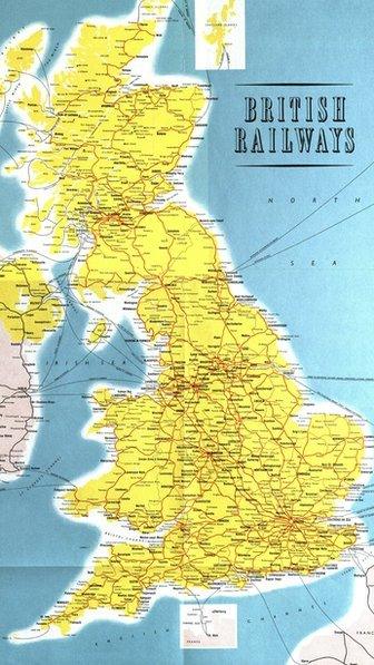 Map of Britain's railways in 1963