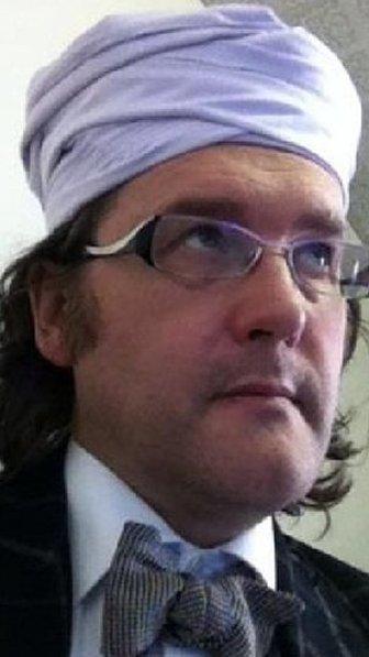 Headteacher Tim Luckcock wearing a turban.