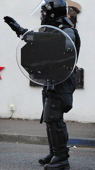 PSNI officer in riot gear