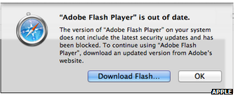 Apple Flash alert