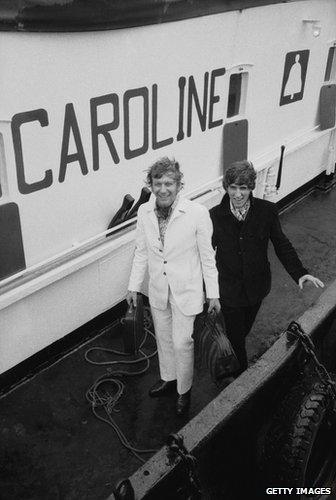 DJs Jonny Walker and Robbie Dale arriving at Felixstowe in 1967