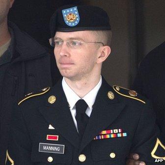 Pte First Class Bradley Manning appeared at Fort Meade, Maryland, on 20 August 2013