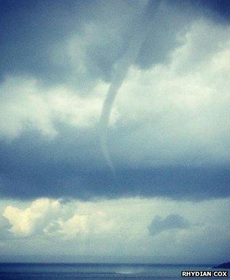 A waterspout