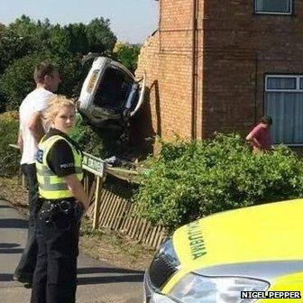 Crash scene at Hop Pole