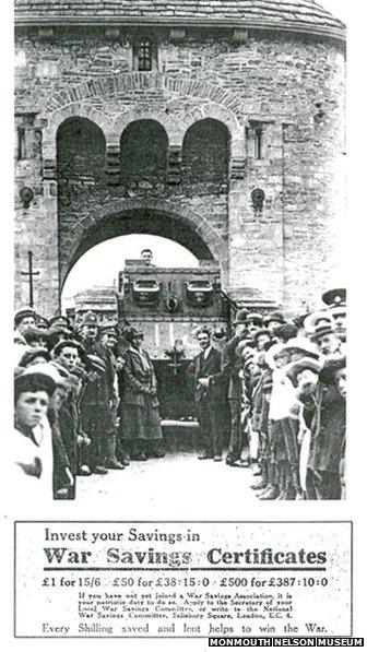 Julian the Tank visits Monmouth in 1918