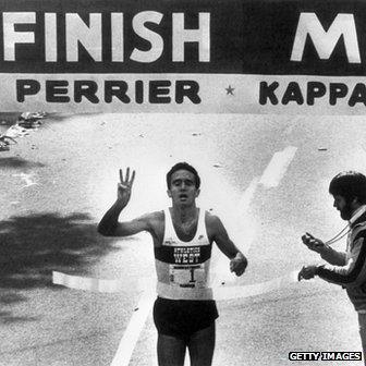 Alberto Salazar winning the New York Marathon in 1982