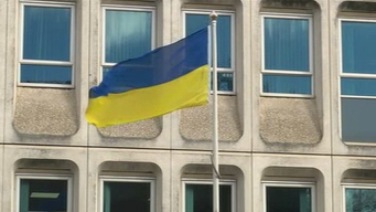 Ukraine flag in Exeter