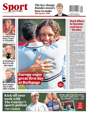 The back page of The Courier on 270925