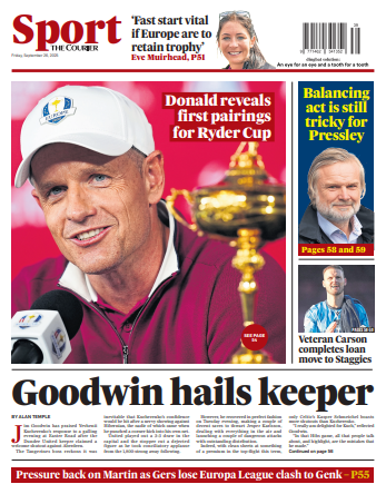 The back page of The Courier on 260925
