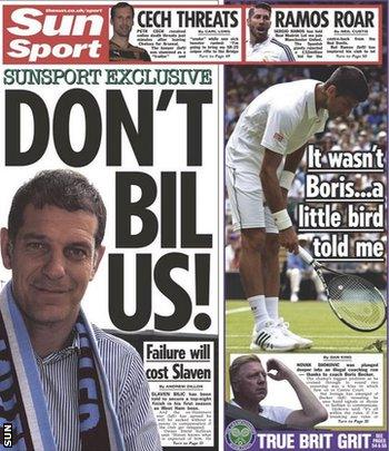 The Sun back page