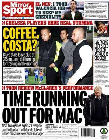 Daily Mirror's back page on Friday