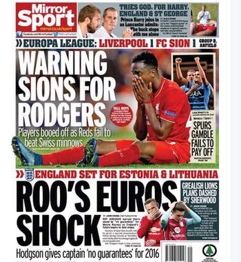 Daily Mirror back page