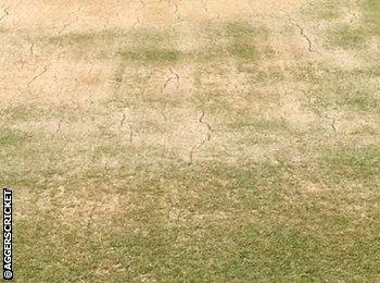 There was a healthy covering of grass on the Rajkot wicket on Monday