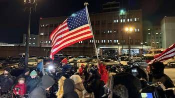 Supporters of 6 January defendants have gathered outside the Washington DC jail