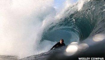 surfer on wave Mullaghmore