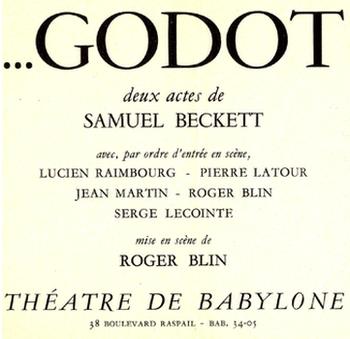 A handbill advertising the first run of Waiting for Godot in January 1953