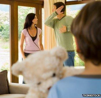 Parents arguing in front of their child (file photo)