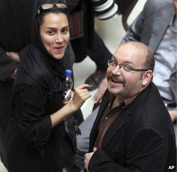 Yeganeh Salehi with husband Jason Rezaian on 11 April 2013