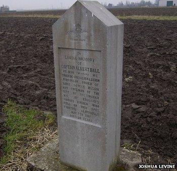 Albert Ball's memorial at the crash site