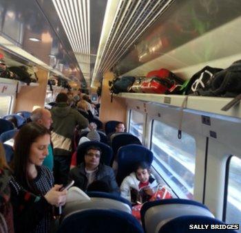 Scene on Finsbury Park to Peterborough train on 27 December 2014