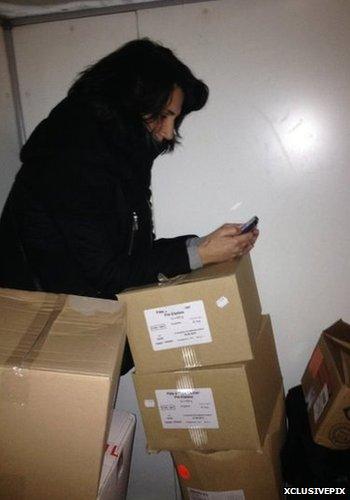 Hostages (including a baby) hide inside one of the food freezer during the Hyper Cacher supermarket in the Porte de Vincennes area of Paris where four hostages where killed by Amedy Coulibaly on 9 January 2015