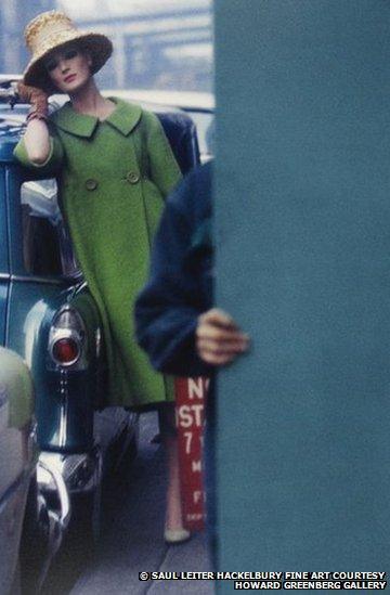 Fashion photograph for Harper’s Bazaar, 1959, by Saul Leiter