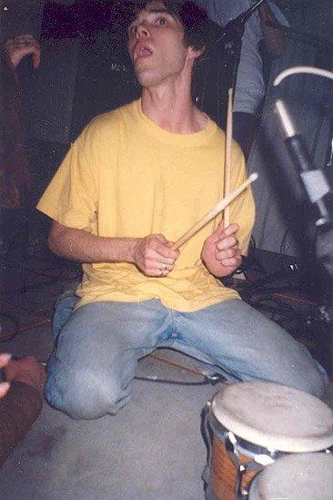 Stone Roses singer Ian Brown at Shrewsbury Park Lane, 25 May 1989