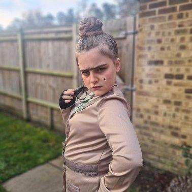 girl dressed as Ms Trunchbull