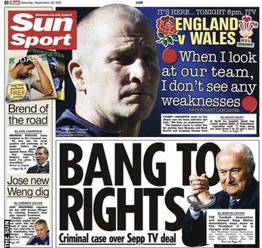 Saturday's Sun back page