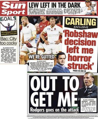 The Sun back page