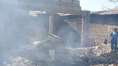 Aftermath of Islamic school fire in Zamfara state, Nigeria