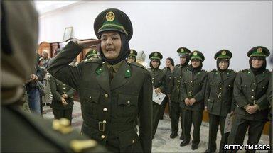 Afghan female officers at their graduation ceremony