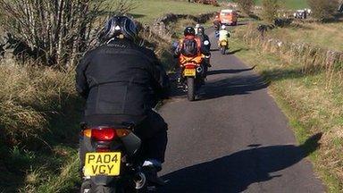 Protest riders in the Peak District