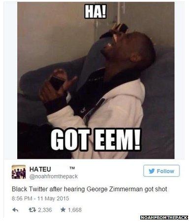 A meme depicting a black man laughing with the words "haha got eem"