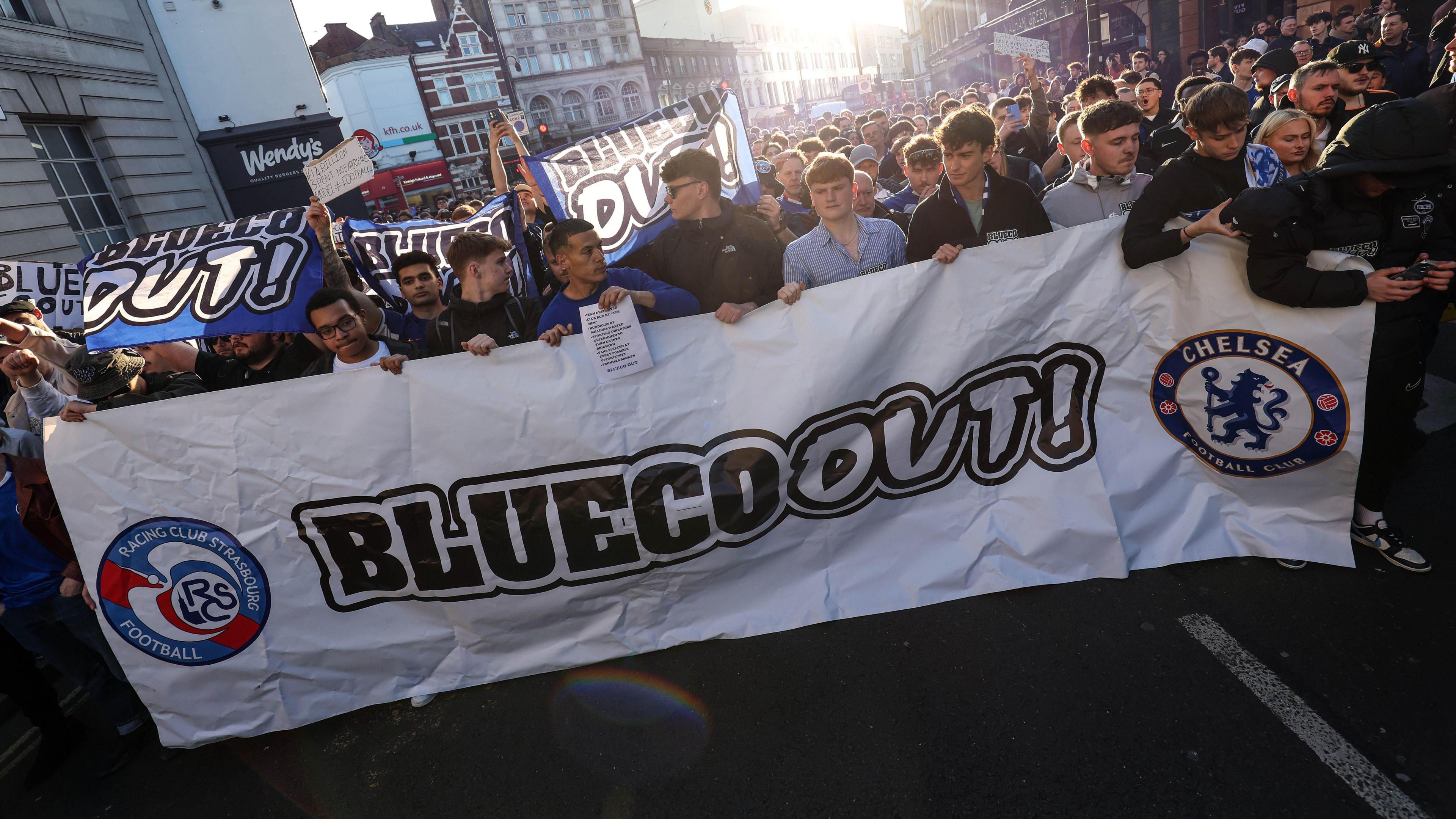 Chelsea fans protest