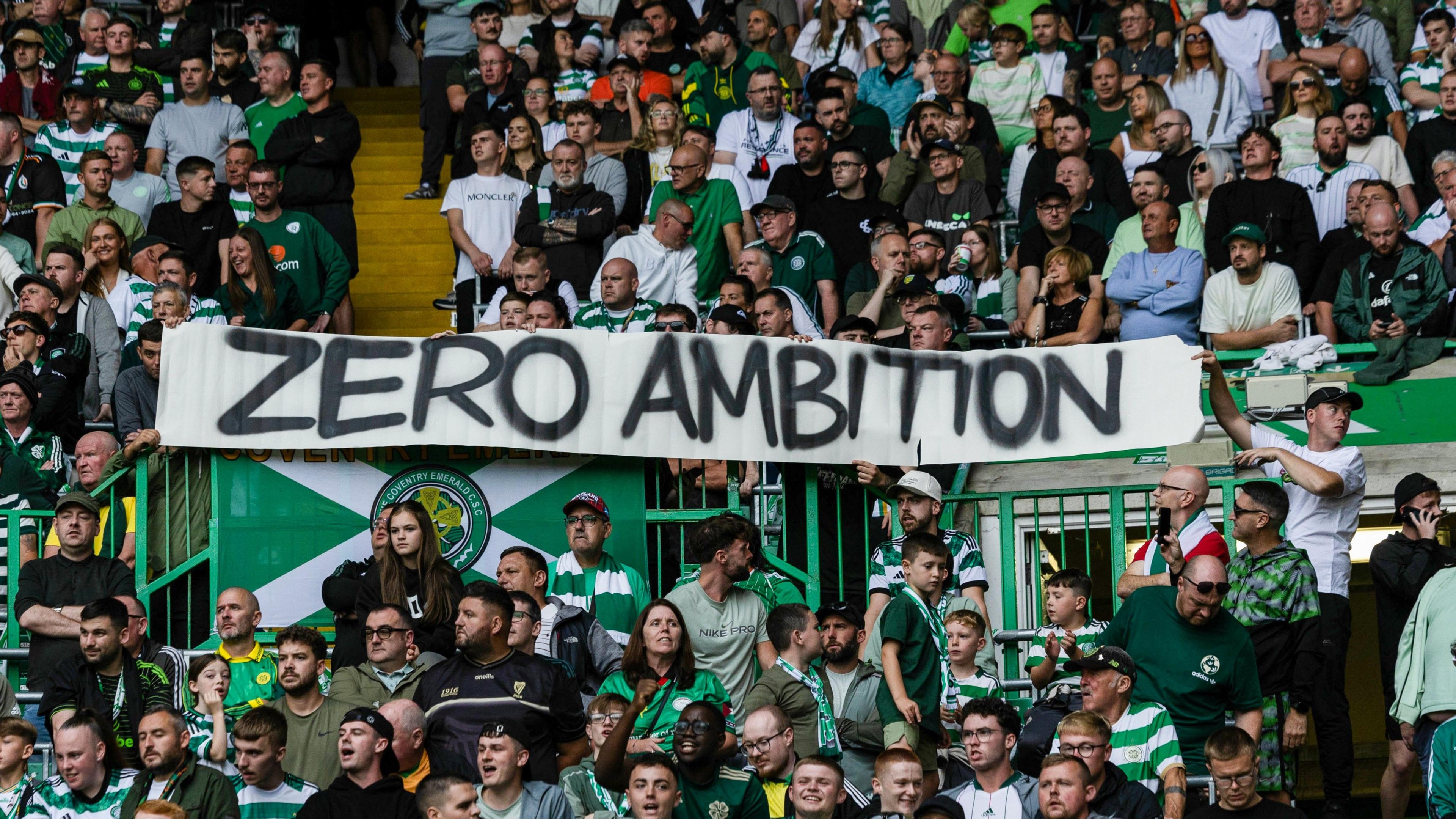 Fan banner saying Zero Ambition