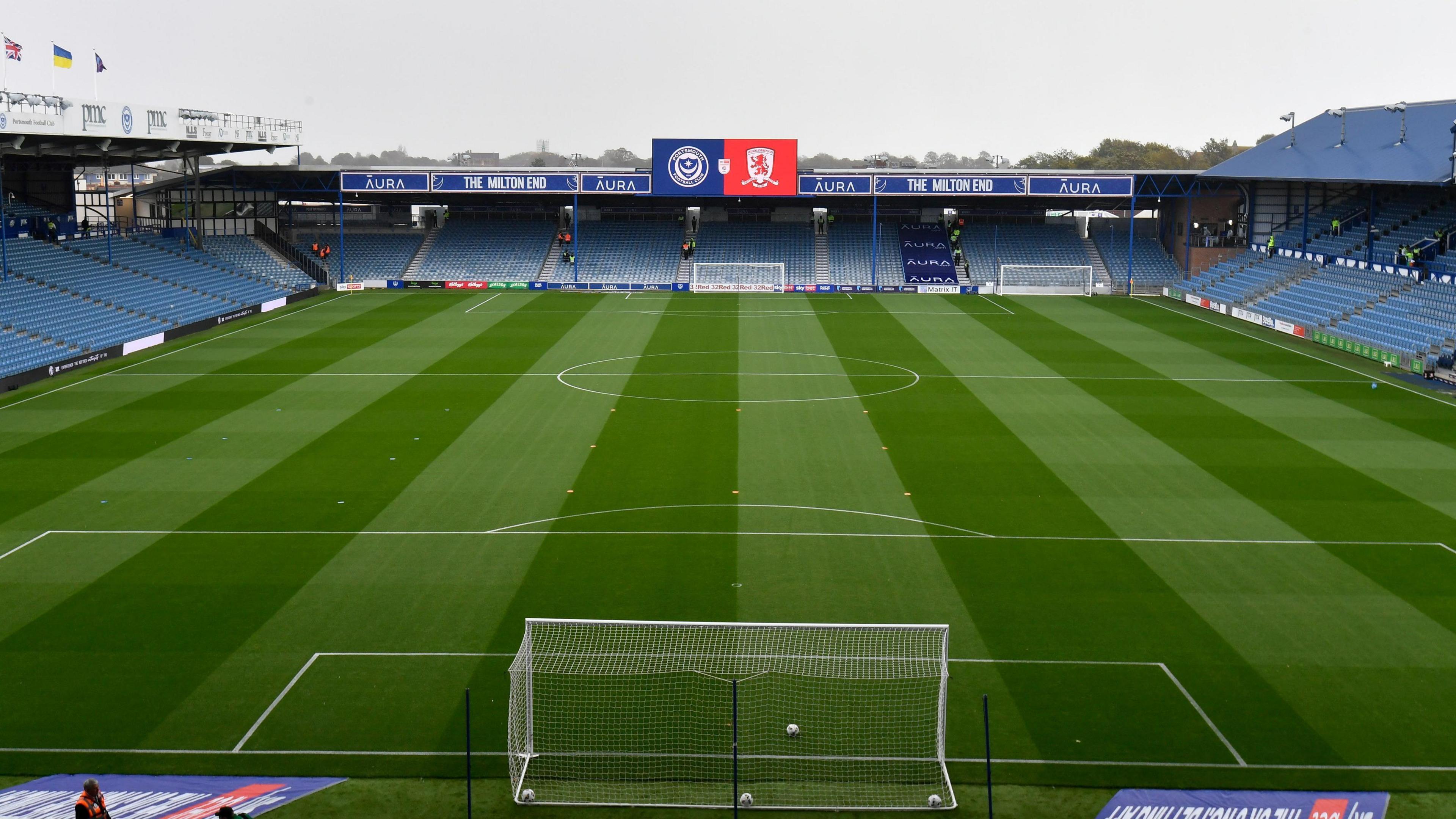 Fratton Park ahead of kick-off in the Championship match against Middlesbrough