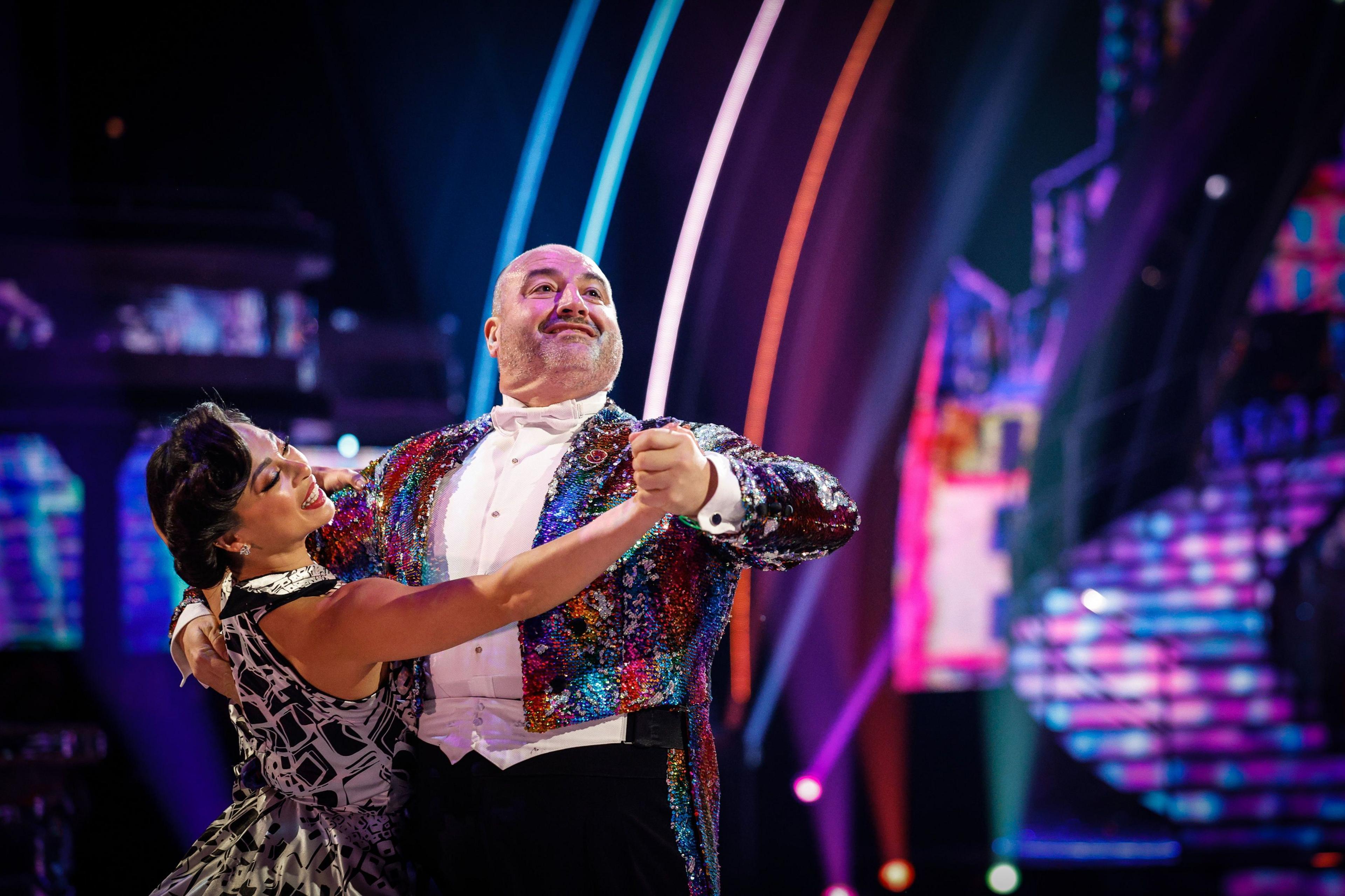 Wynne and Katya dancing in the Strictly studio.