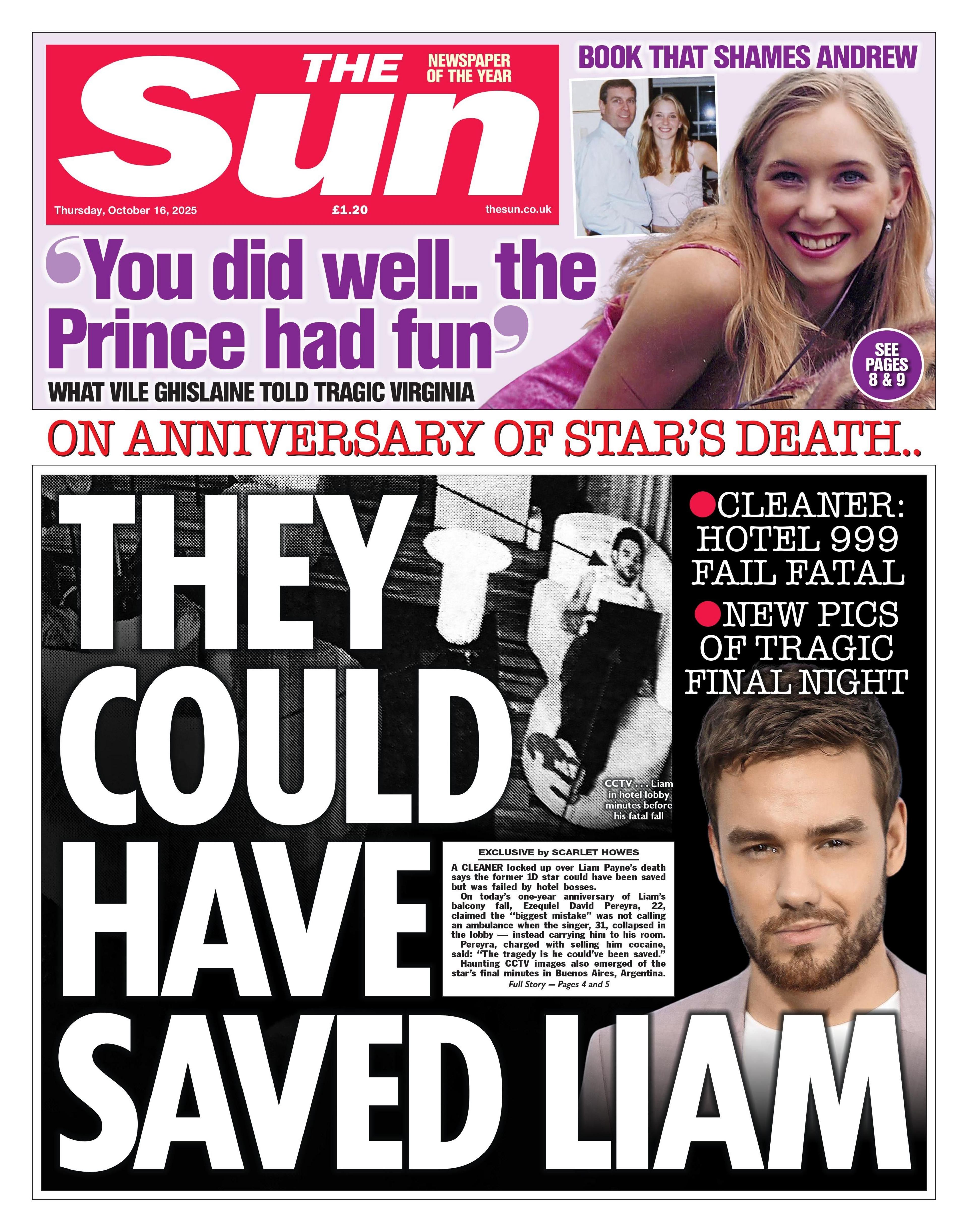 The headline on the front page of the Sun reads: “They could have saved Liam”.