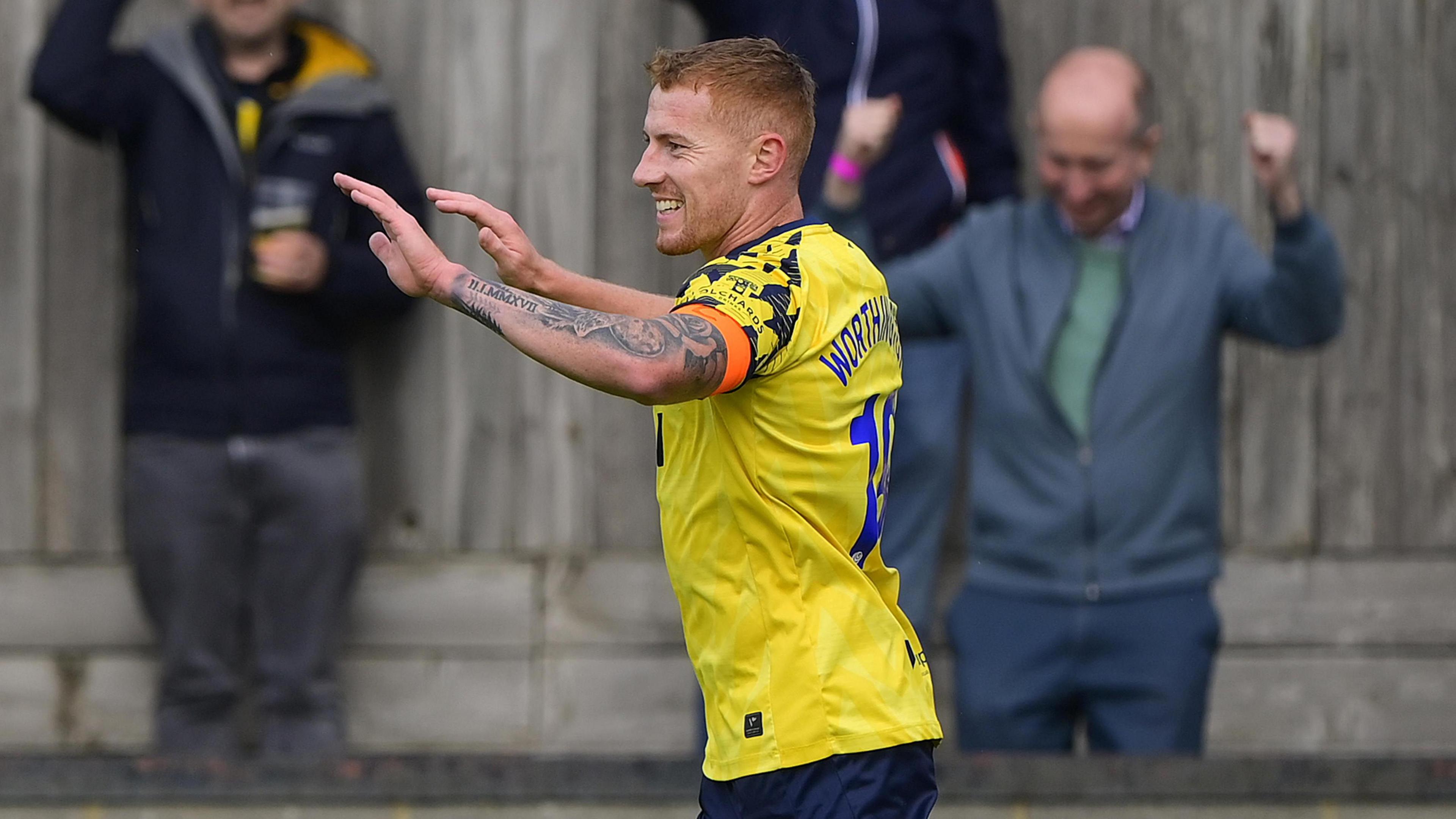 Matt Worthington celebrates