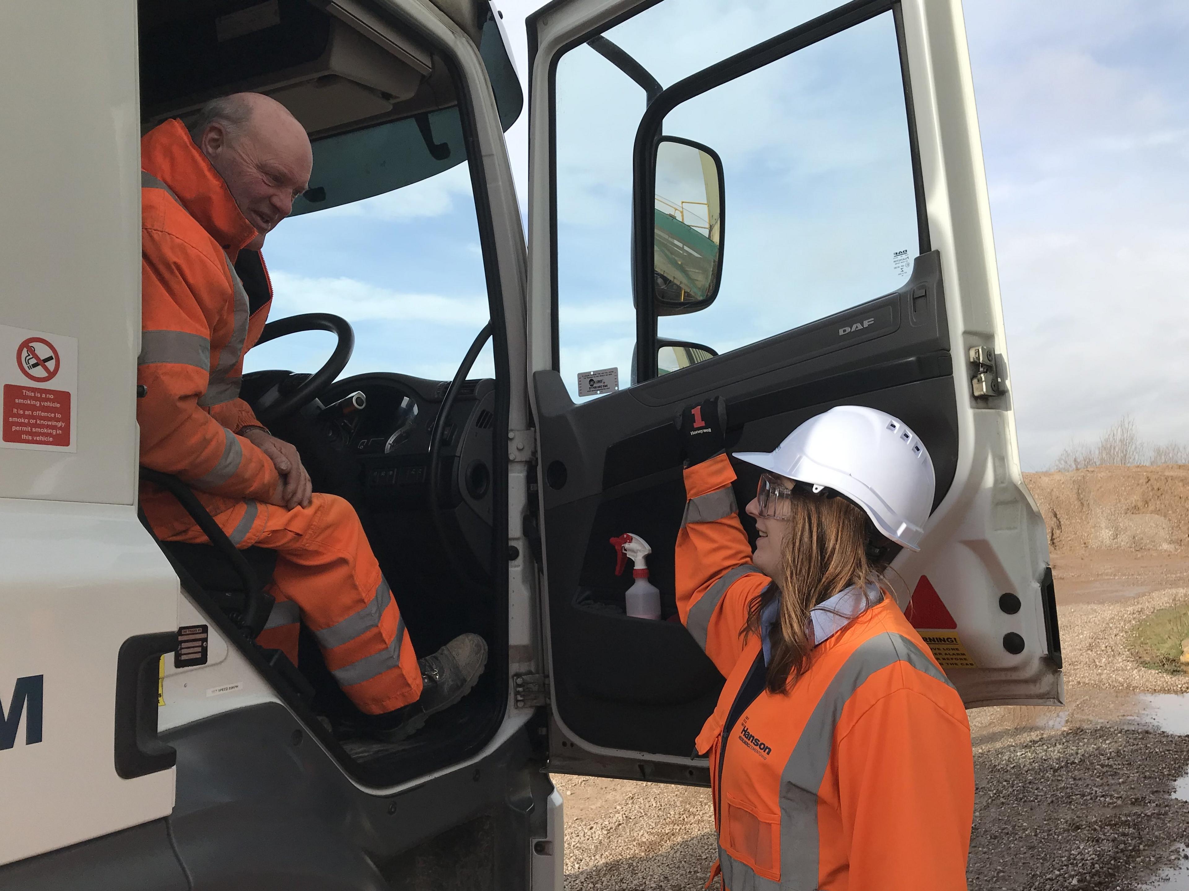 Emily with tanker driver Kim Hudson