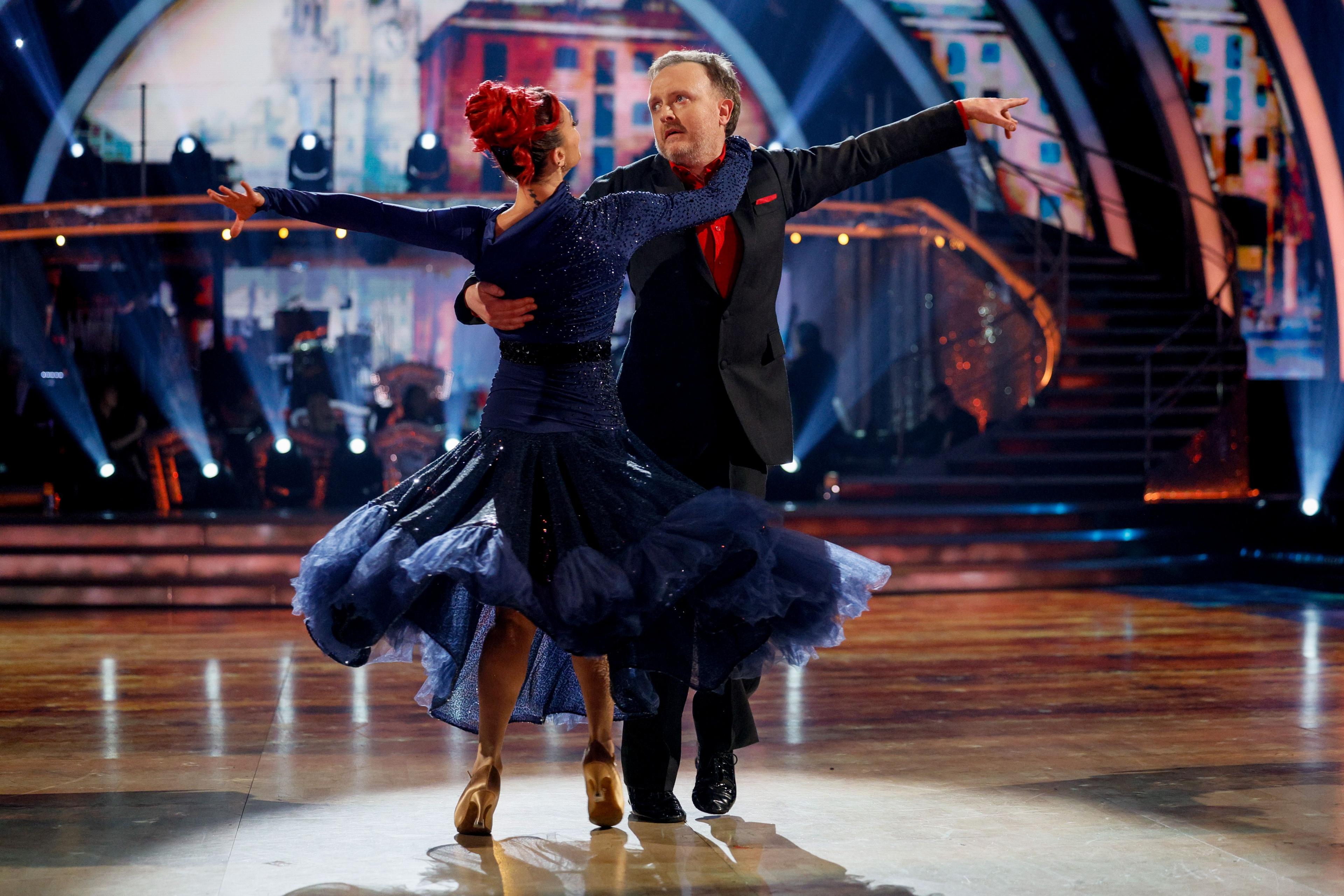 Chris McCausland and Diane Buswell perform a waltz to You'll Never Walk Alone