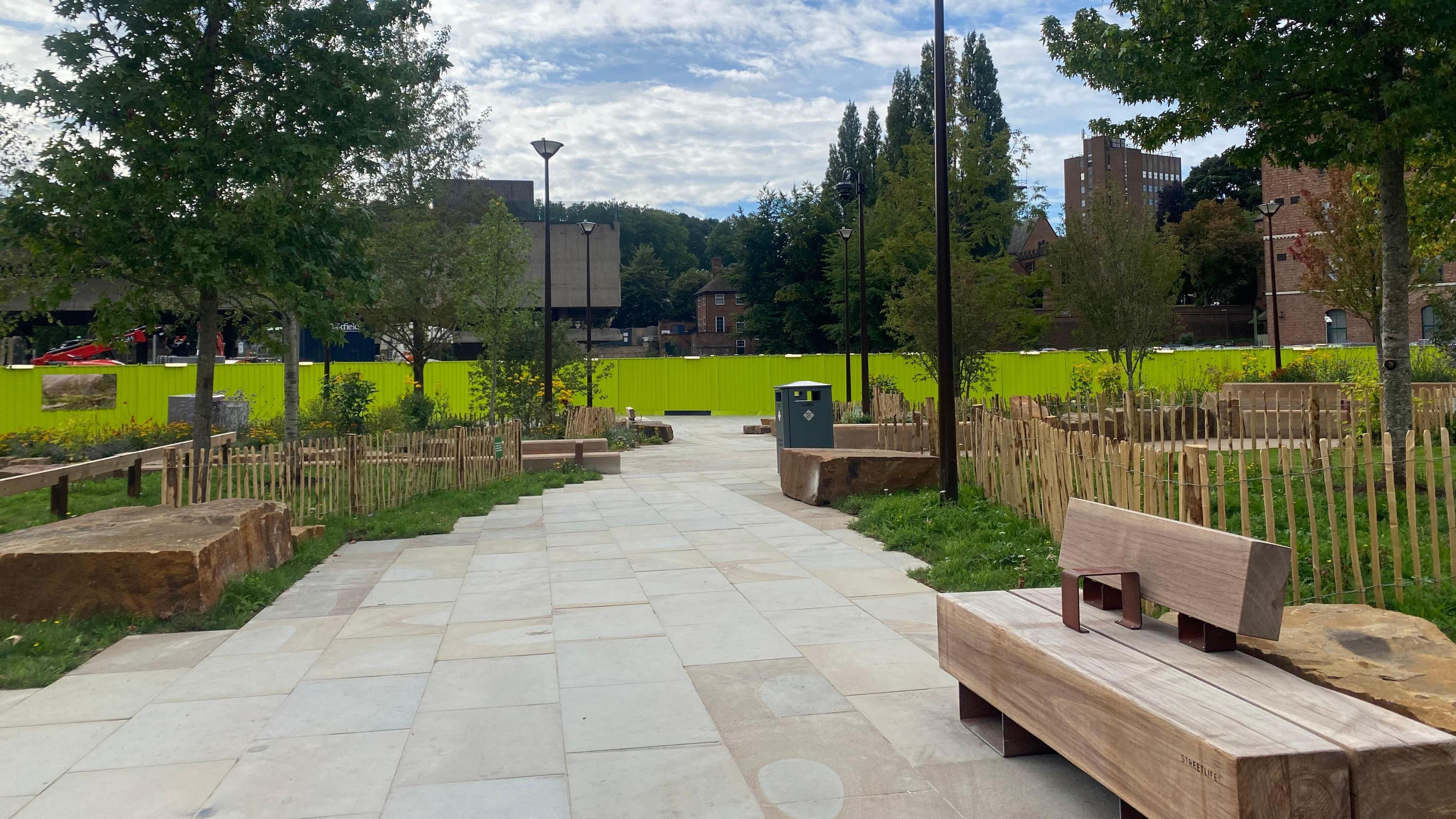 New seating at Broad Marsh Green Heart in Nottingham