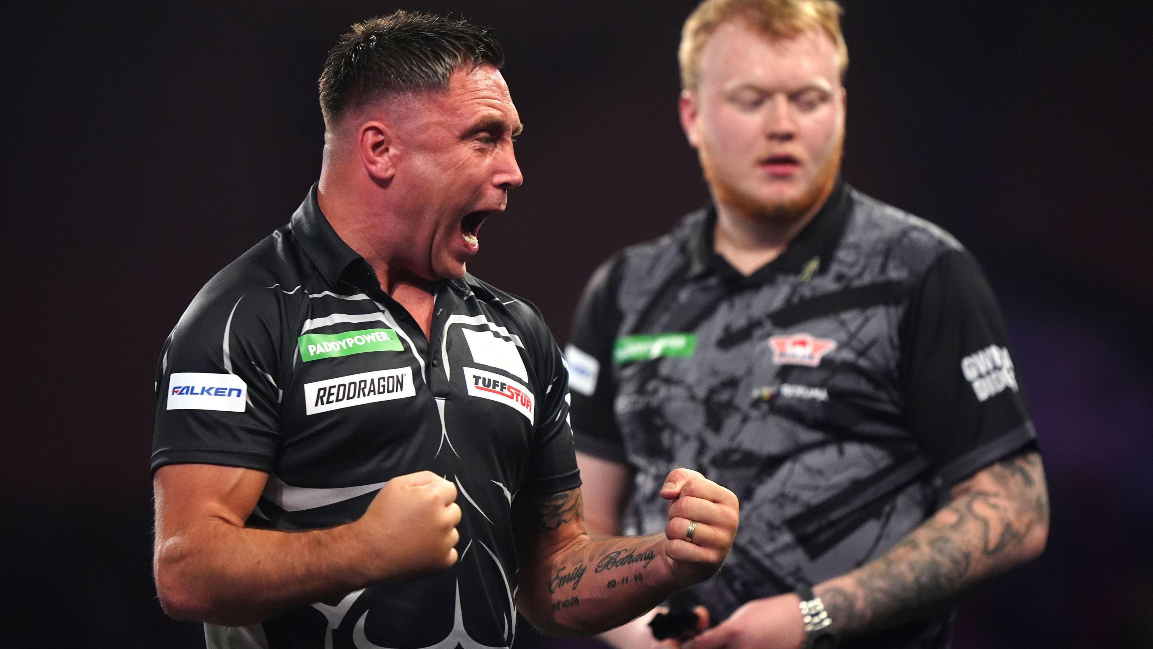 Gerwyn Price celebrates