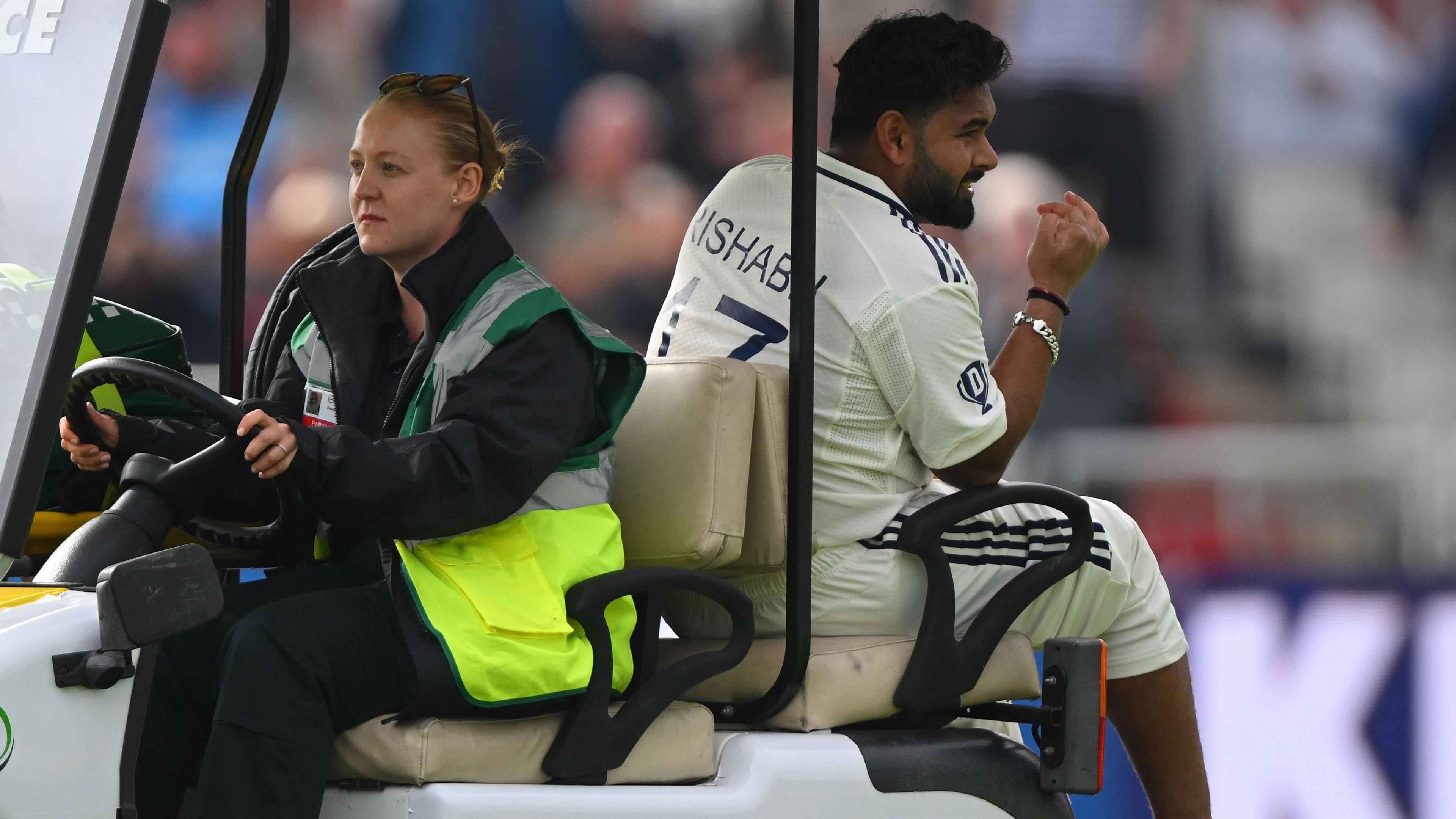 Rishabh Pant leaves field in a buggy