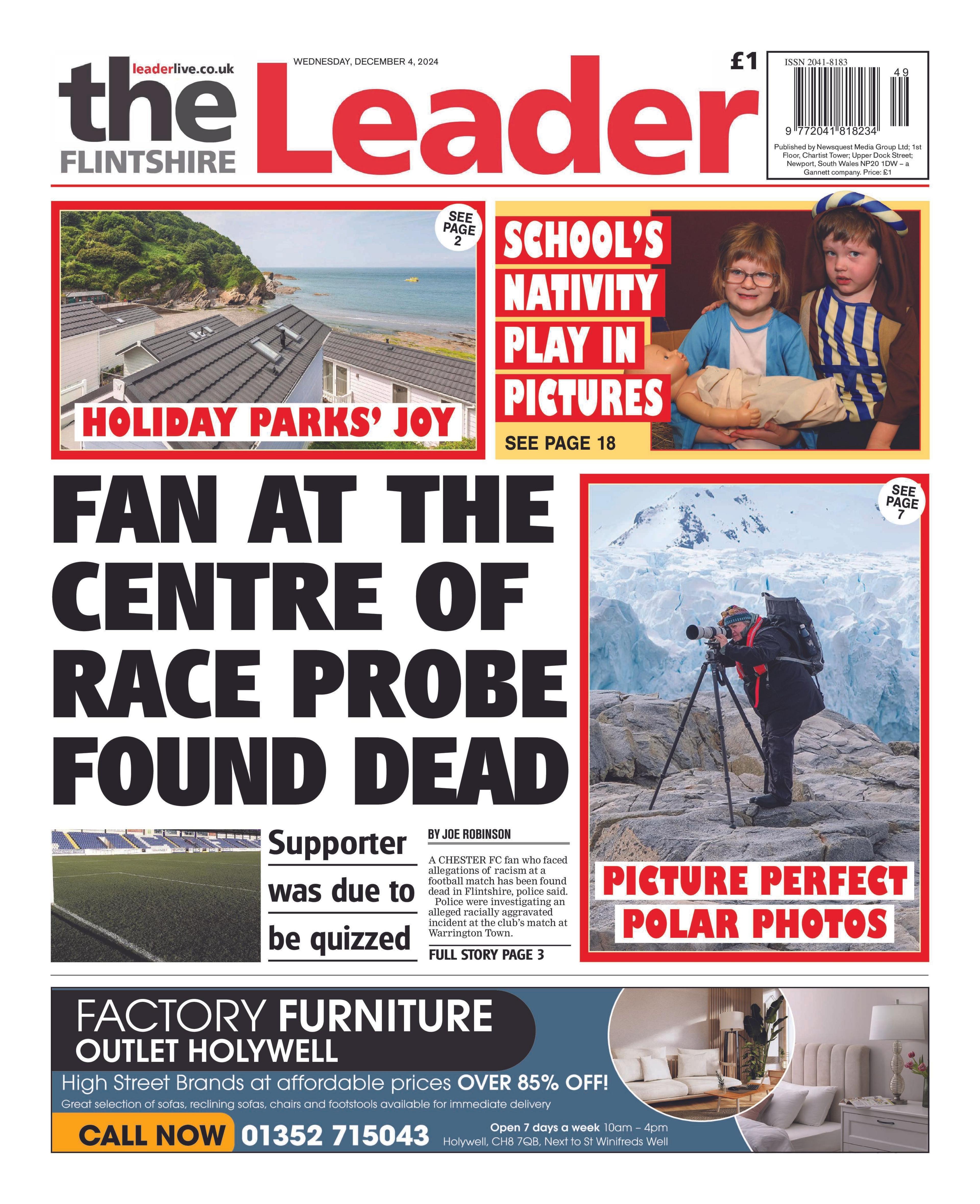 Front page of the Flintshire Leader