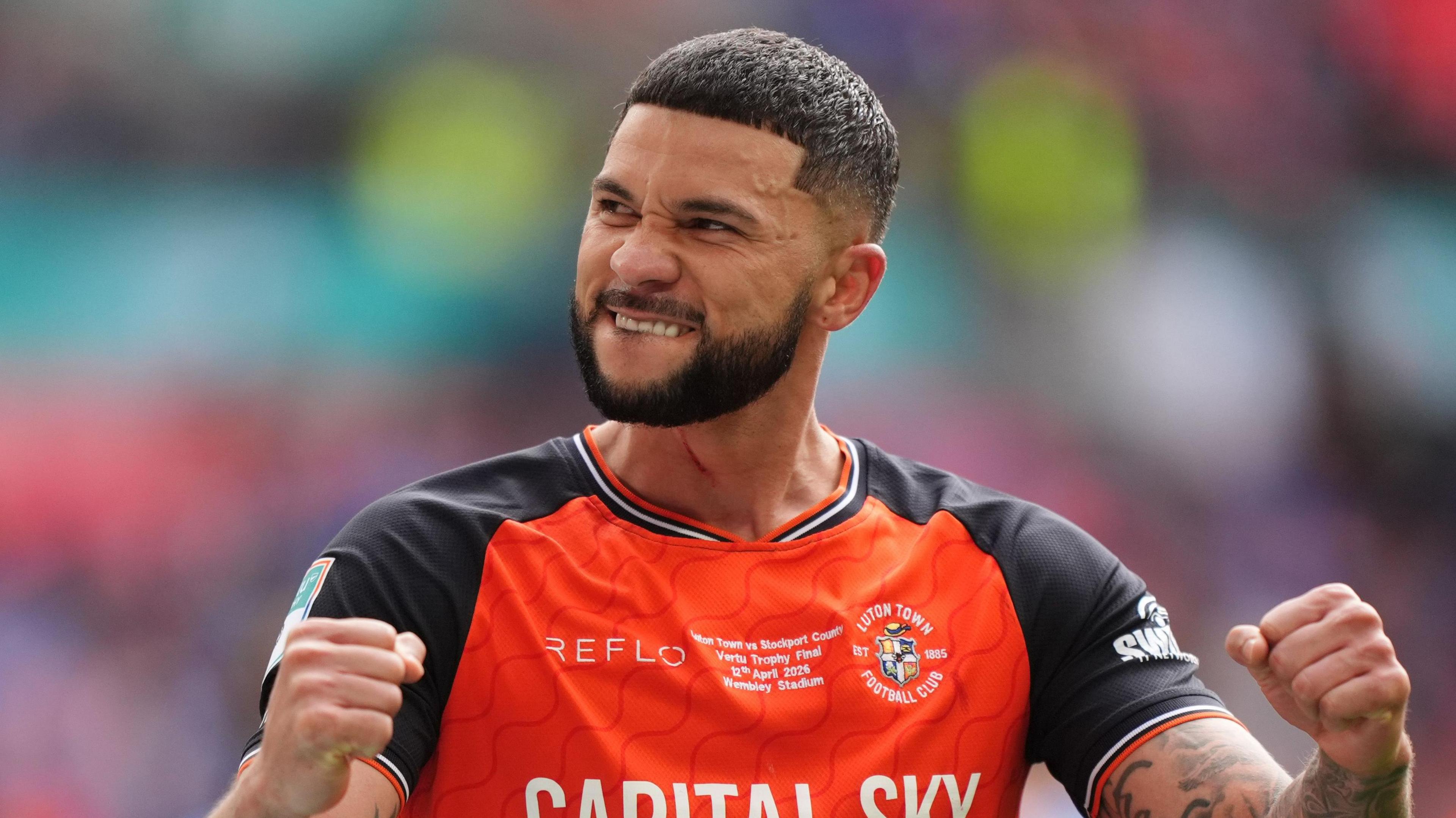 Nahki Wells celebrates for Luton