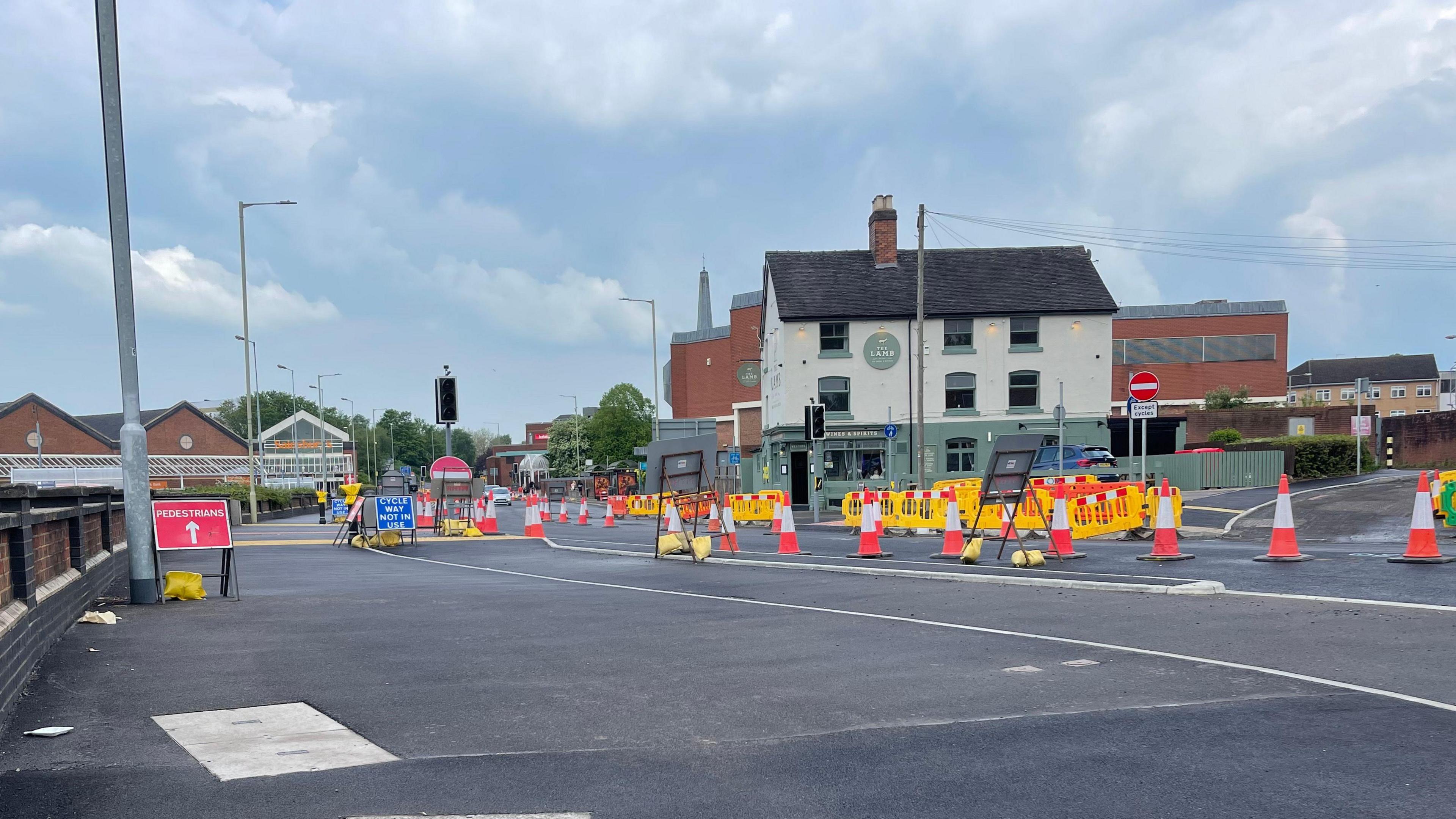 Roadworks on Chell Road, Stafford