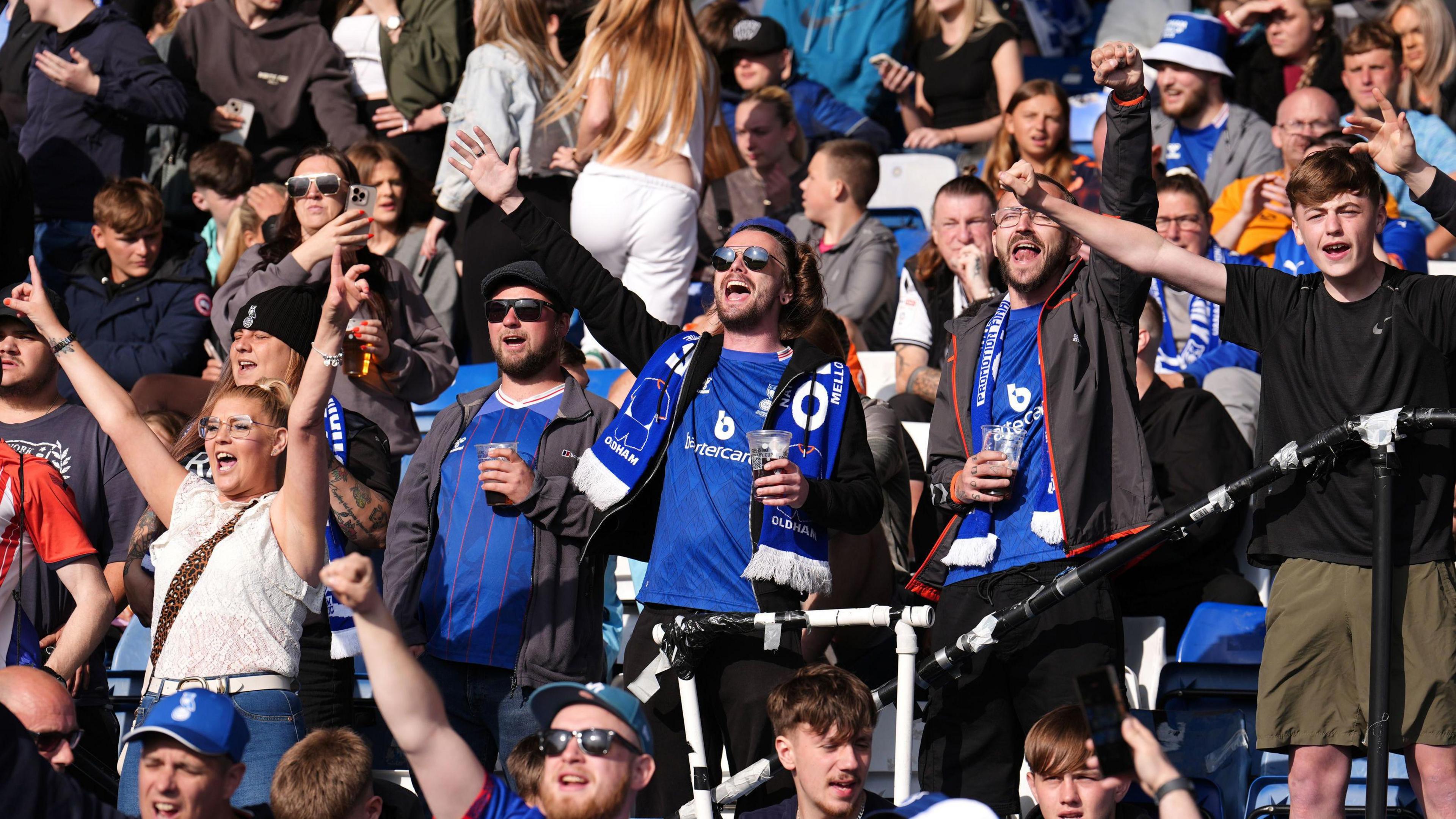Oldham fans celebrate 