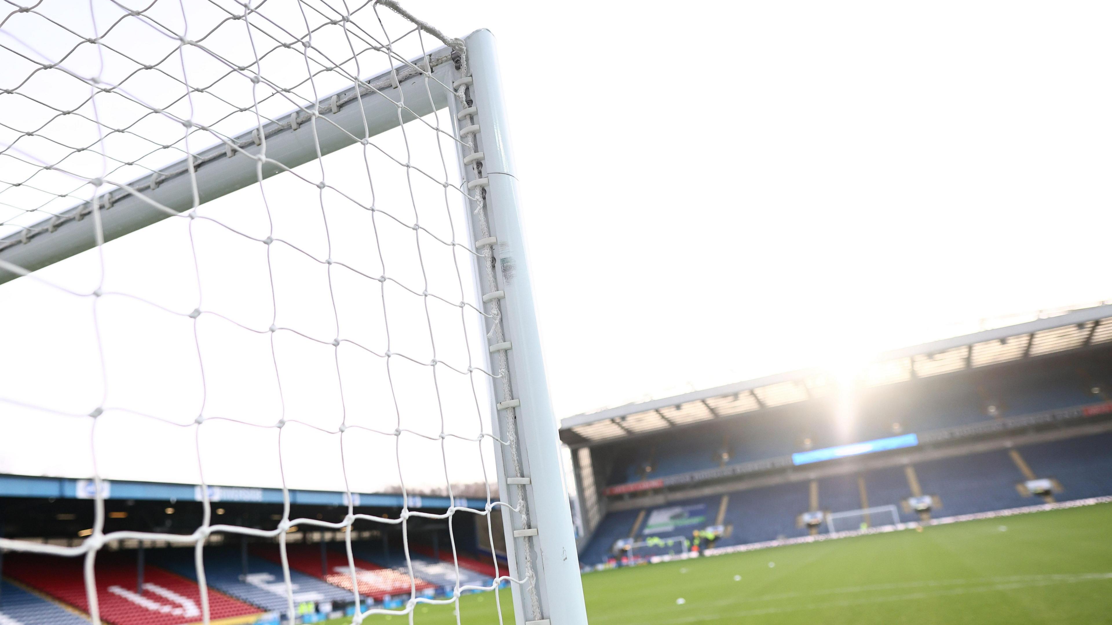 A general view of the goal at Blackburn Rovers' Ewood Park home